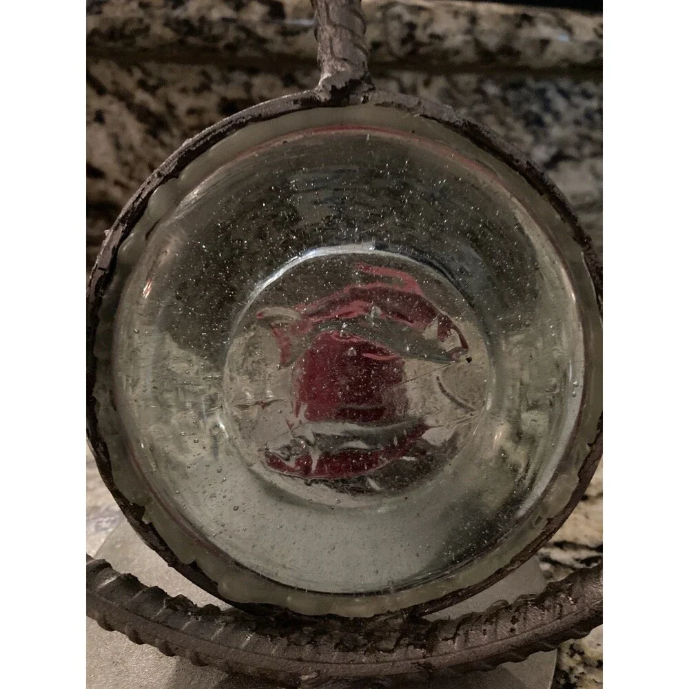 Nautical Candle Holder Beach Coastal Anchor Fish Seaside Rope Metal Cabincore